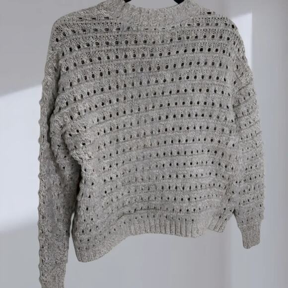 Lou & Grey Open-Knit Textured Sweater – Heather Gray (Women’s XS) - Picture 4 of 6